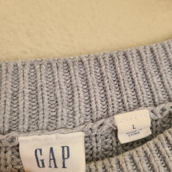 gap crewneck ribbed sweater grey size L - Picture 4 of 5